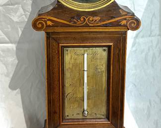 19th century Honoré Pons French mantle clock & Réaumur thermometer
