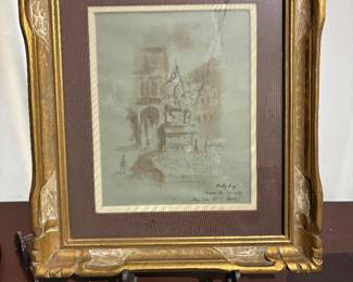 Original pen, ink and watercolor by Betty Guy, 1960
