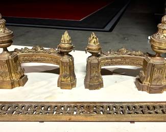 19th century bronze chenets