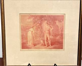 Late 18th century stipple-engraving titled “The Monarch Swain“