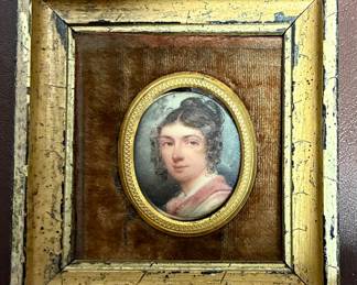 Georgian or Regency eras (circa 1800–1830) watercolor portrait