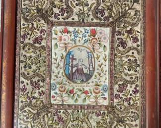 Antique 18th-century religious devotional textile