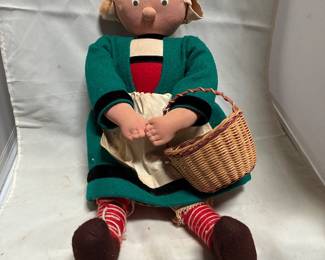 vintage cloth doll depicting Bécassine, the famous French comic strip character created in 1905