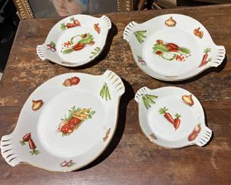 Vintage Pilivite J Chomette France Fine China Casserole Nesting Dishes