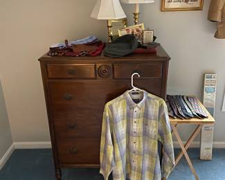 Vintage Chest of Draws & Brass Lamps