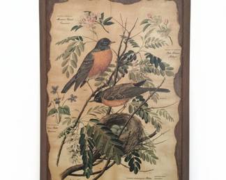 Vintage Arthur Singer Bird and Botanical Wood Wall Plaques