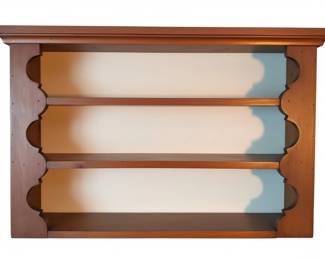 Vintage ThreeTier Scalloped Edge Wall Shelf with Lower Bar second image