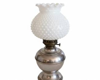 Vintage Hobnail Milk Glass Hurricane Lamp Shade