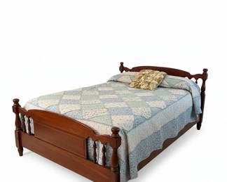 Vintage Floral Patchwork Quilt Set Blue and Sage Tones