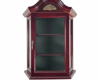 Vintage WallMounted Curio Cabinet with Trinket Collection