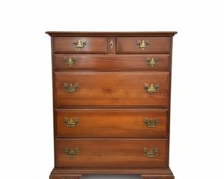 Vintage Kling Furniture Solid Cherry Bracket Foot High Chest