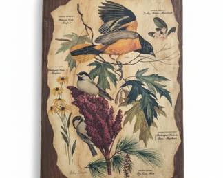Vintage Arthur Singer Series Baltimore Oriole Blackcapped Chickadee Wood Wall Plaque