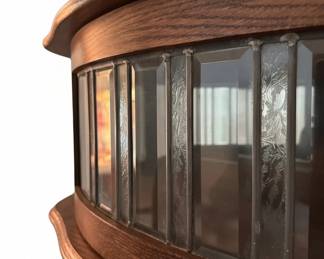 Victorian Oak Curved Leaded Glass China or Curio Cabinet, Paw Feet second image