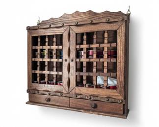 Vintage Wooden Spice Rack Cabinet