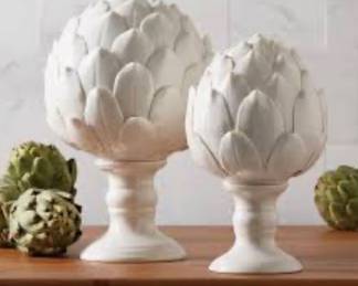 Two sets of Two’s Company artichoke topiaries