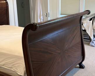 Beautiful ribbon mahogany sleigh bed
