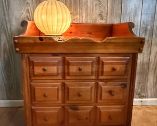 Vintage solid pine apothecary-style nightstand (We have 2).