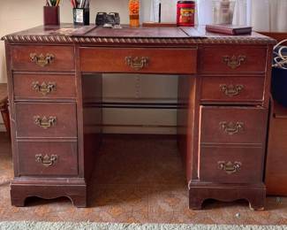 Vintage wooden pedestal desk