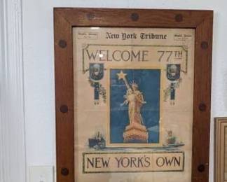 Original 1917 New York Tribune 77th Division Welcome Poster