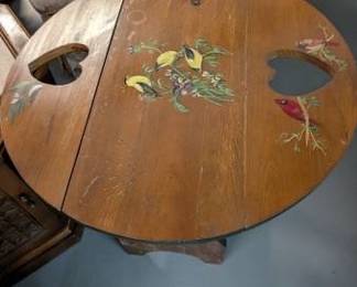 Vintage Hand-Painted Pine Cricket Table