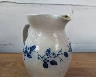 Salmon Falls Stoneware Blueberry Vine Pitcher