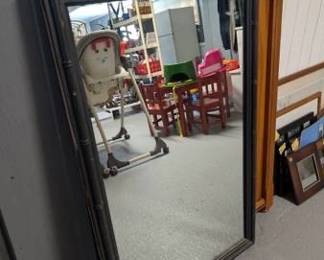 Dark Faux Bamboo Wall Mirror
