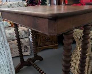 Antique English Barley Twist Side Table