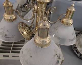 Traditional Three-Light Brass Chandelier