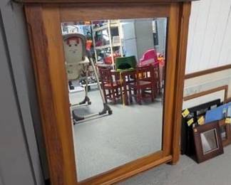 Mid-Century Modern Teak Wall Mirror
