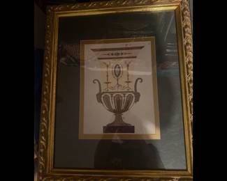 HAND COLORED CLASSIC URN IN FABULOUS FRAME
