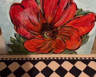 RED FLOWER ORIGINAL PAINTING