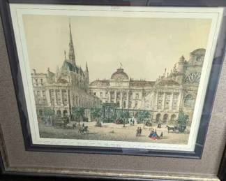OM486Vintage Style Art Print On Double Matting Palais De Justice