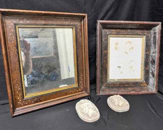 OM473Vintage Victorian Eastlake Inlaid Mirror Plaster Medallions
