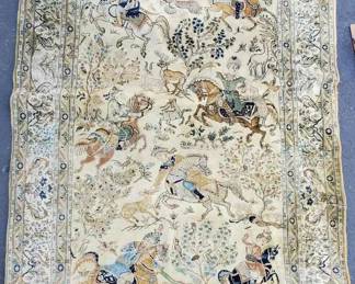 OM480Persian Hunting Scene Rug