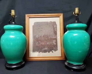 OM457Historical Document And Table Lamps.
