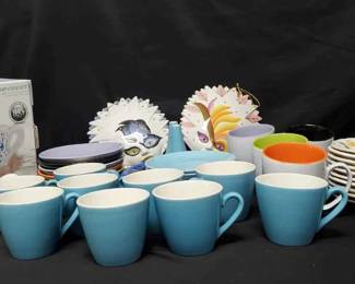 OM446Vintage Ceramic Serveware and Masquerade Face Masks