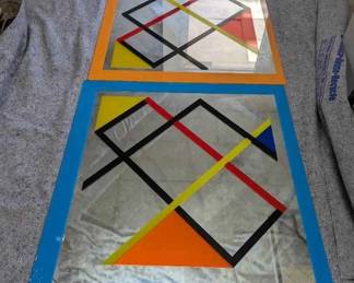 OM489Yaacov Agam Hand Signed Mirror Kinetic Abstract Art