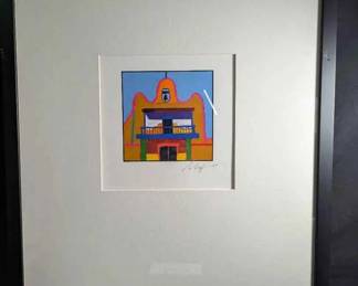 OM503John Nieto Signed Saragraph San Ildefonso Pueblo Church
