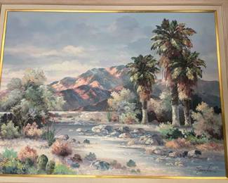 OM204RVJames Lee Original Oil Painting Depicting a Desert Landscape