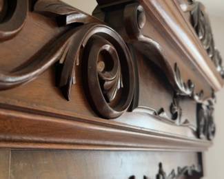 Victorian Style Walnut Marble Top Sideboard with Mirror, Includes Key