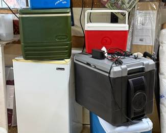 Small Fridge & Ice Chests