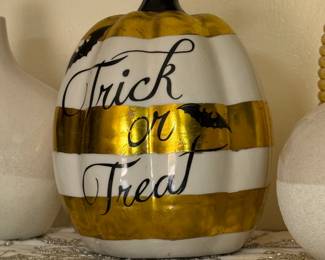 Trick or Treat Decorative Pumpkin - set of two