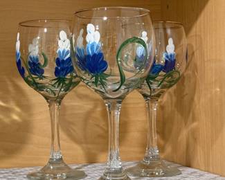 Bluebonnet wine glasses