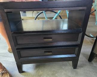 Two drawer cabinet with shelf