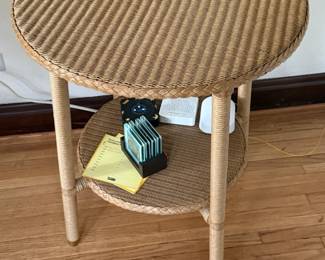 Wicker two tier table