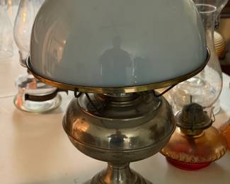 Antique Brass Oil or Kerosene Oil Lamp