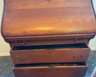 Vintage Wooden Slant-Front Secretary Desk
