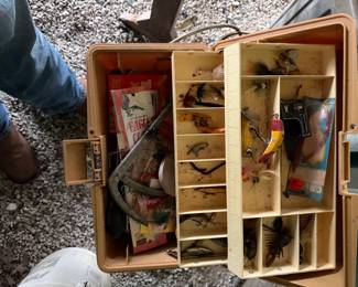 Old Tackle Box with Fishing Lures