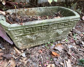 Vintage 20’s cast concrete trough planter Greek Key