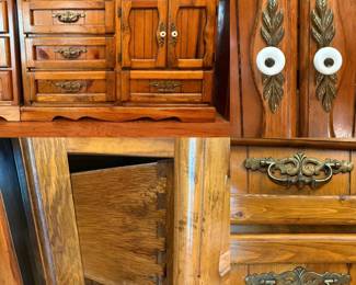 Rustic Farmhouse Style solid wood Dresser w/solid brass Hardware